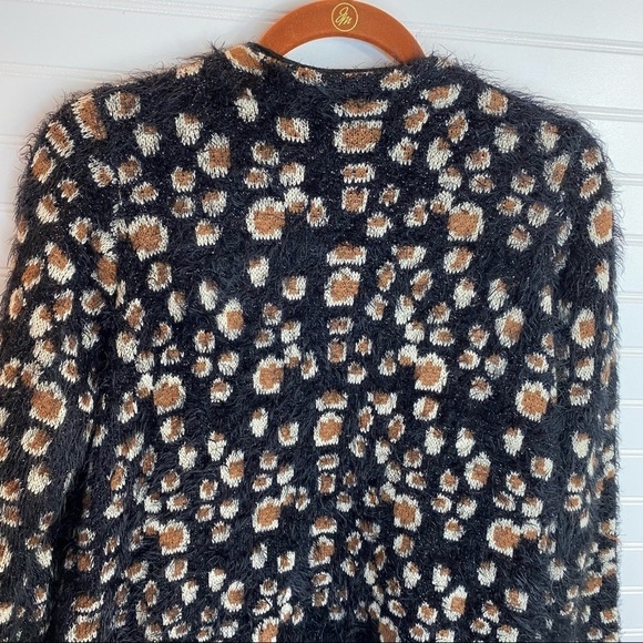 Anthropologie Feathered Leo Cardigan by La Fee Verte - Sz Small Black Motif - Picture 10 of 13